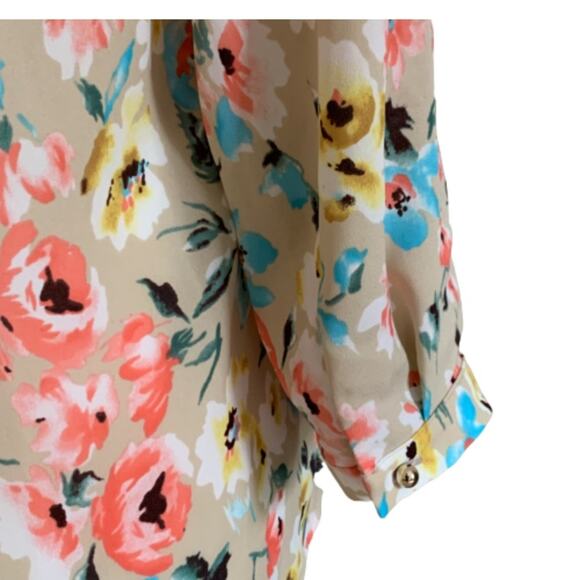 Bellatrix Blouse Shirt Semi Sheer Floral Button Front Blouse Top Size Small - Picture 10 of 14